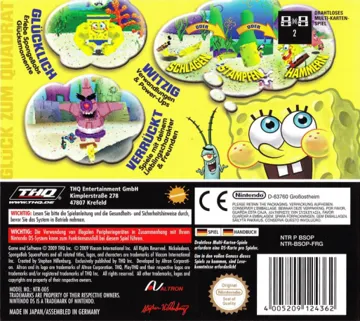 SpongeBob - SpongeBob's Truth or Square (Europe) (En,De,It,Nl) box cover back